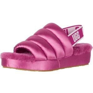 UGG Pink Satin Slingback Slippers
